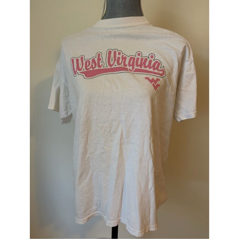 Retro West Virginia Women's White Pink Logo T‑Shirt